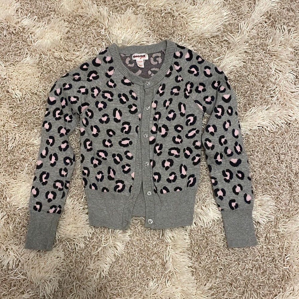 Leopard print cardigan size 6. Cat & Jack